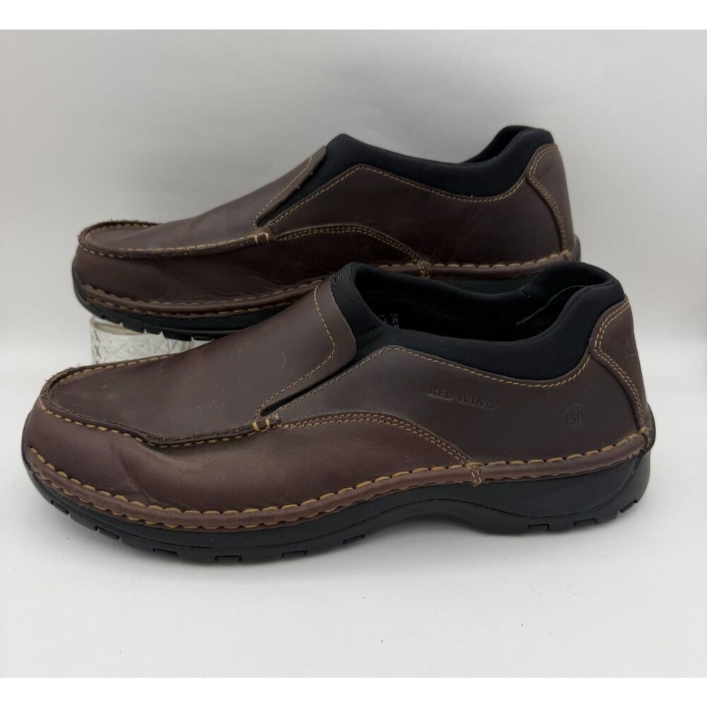 Red Wing Shoes Slip On Shoes Men's 11 E2 Brown Leather Slip Oil Resistant 4054
